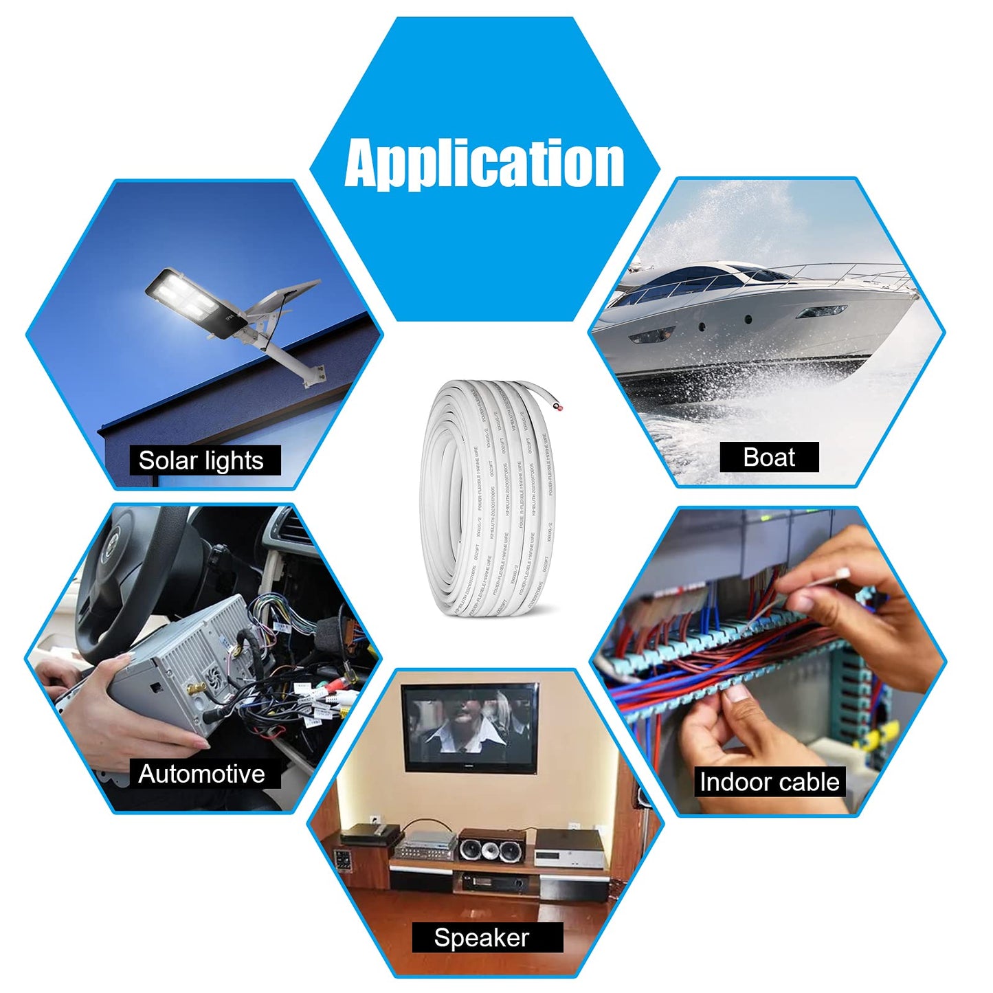 8 Gauge Marine Wire,10ft 8 AWG Duplex Marine Grade Wire,Tinned Copper Boat Cable,Marine Electrical Cable for Automotive Boat Speakers Solar Outdoors