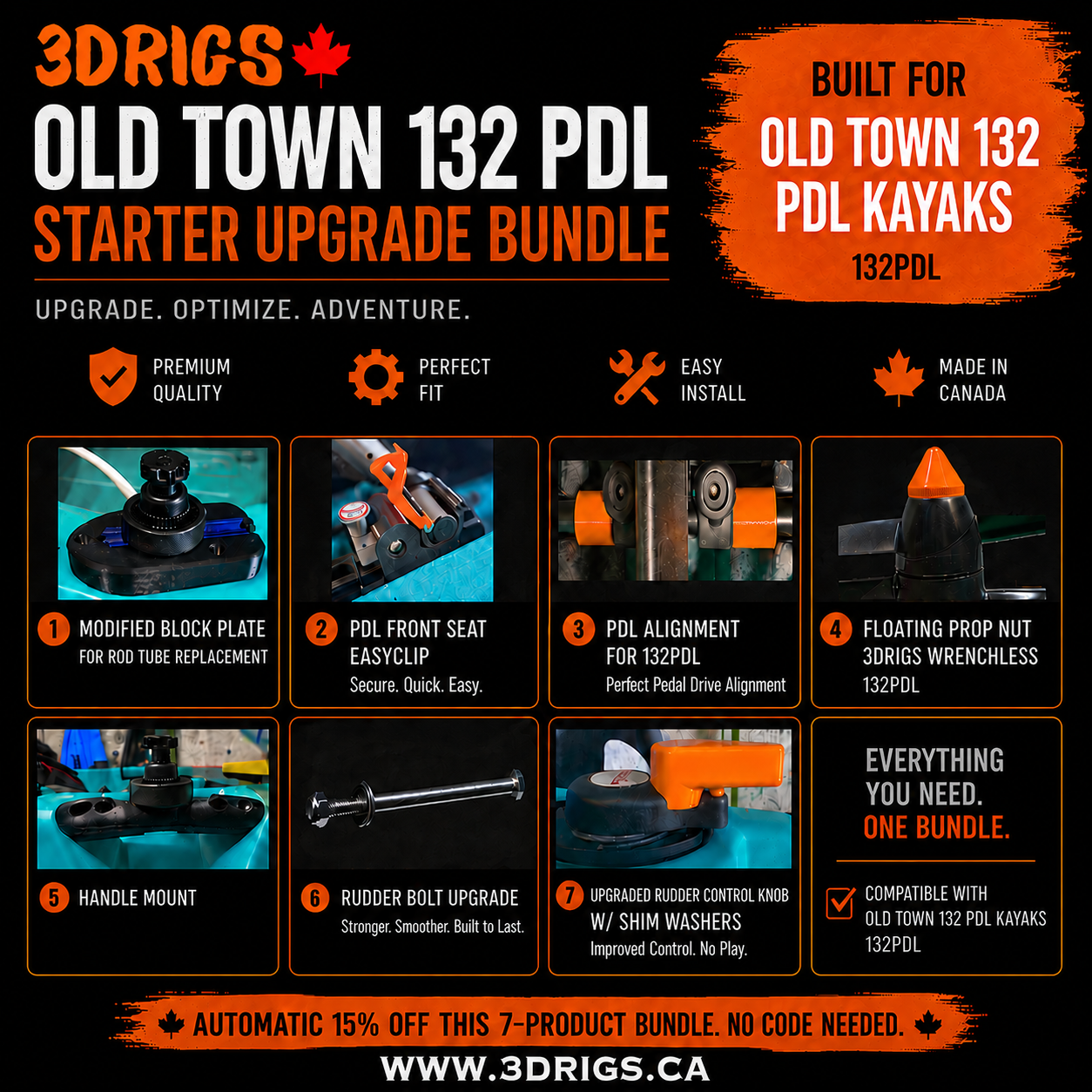 Old Town 132 PDL Starter Upgrade Bundle