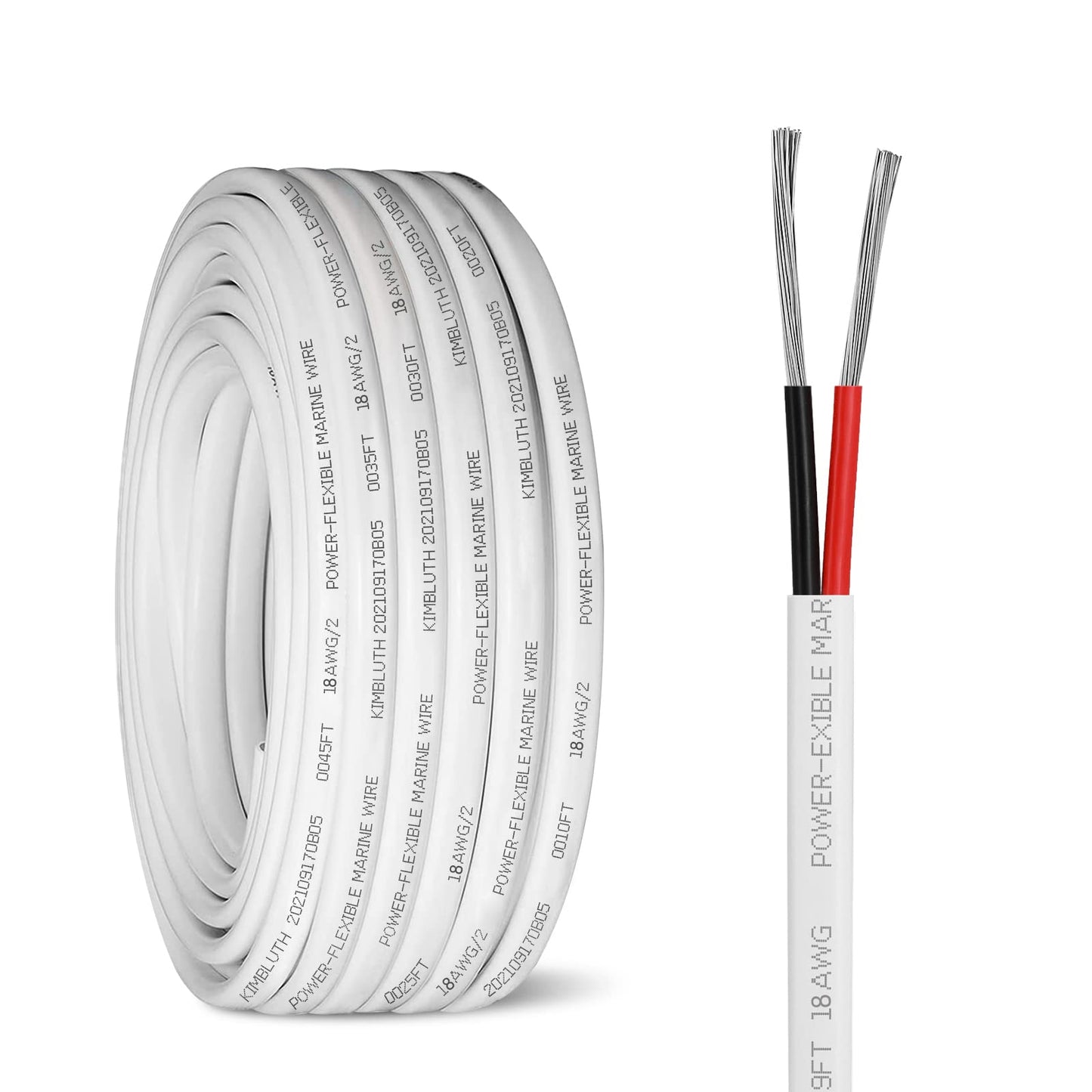 8 Gauge Marine Wire,10ft 8 AWG Duplex Marine Grade Wire,Tinned Copper Boat Cable,Marine Electrical Cable for Automotive Boat Speakers Solar Outdoors