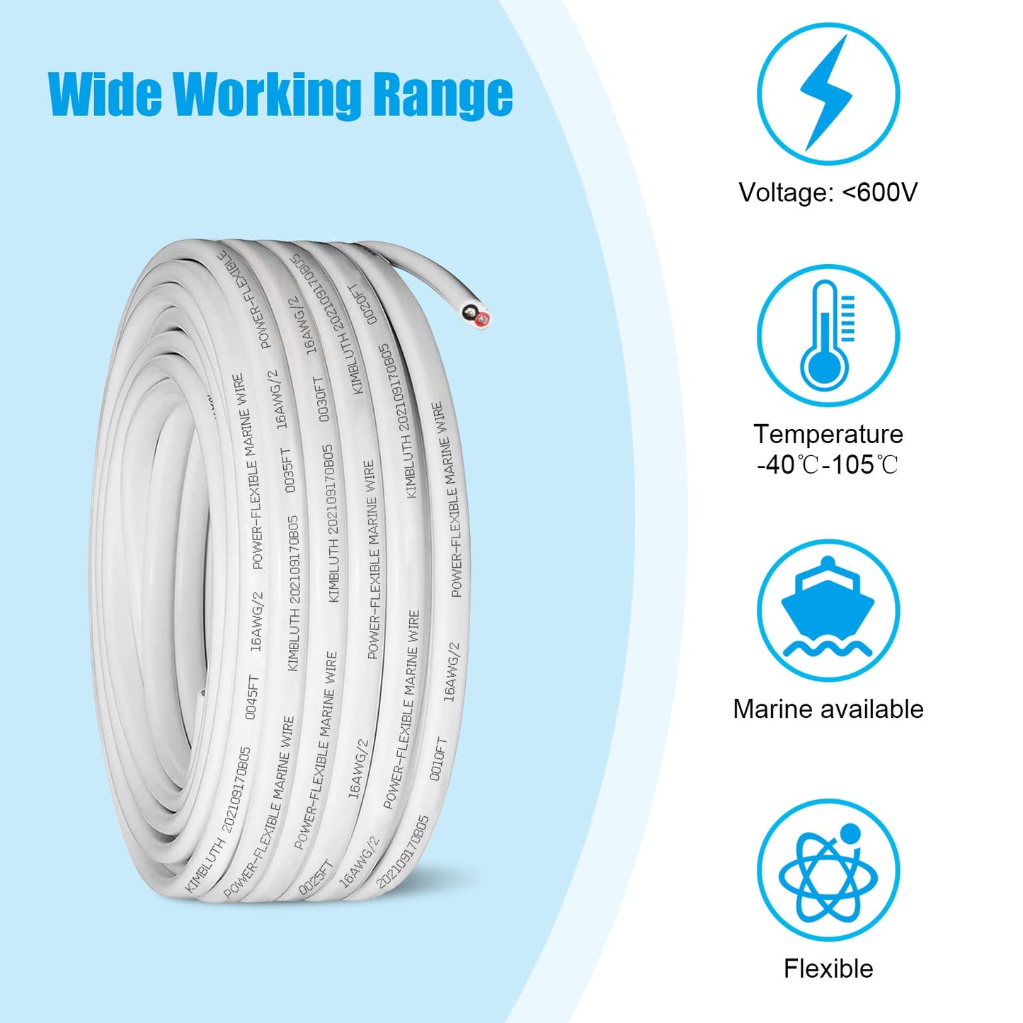 8 Gauge Marine Wire,10ft 8 AWG Duplex Marine Grade Wire,Tinned Copper Boat Cable,Marine Electrical Cable for Automotive Boat Speakers Solar Outdoors
