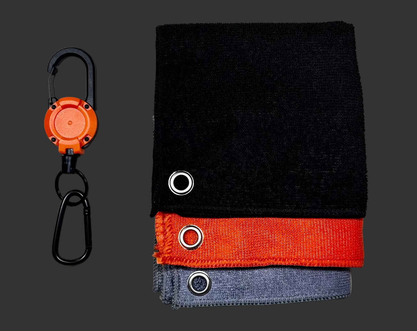 Carabiner Clip with Retractable Fishing Towel  – 11.5” x 11.5” Microfiber Angler Towel for Fishing Gear